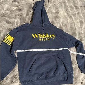 Grunt Style Navy Hoodie with Yellow Whiskey Helps Design